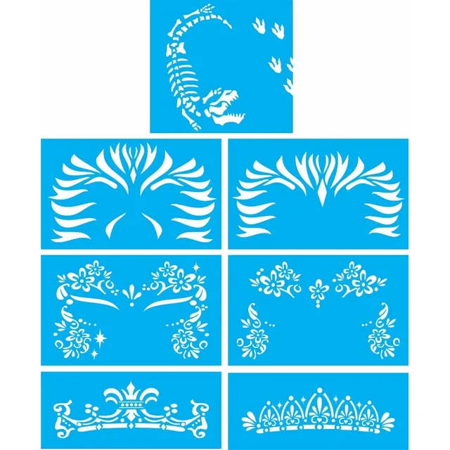 Stencil De Pintura Facial, 7 Estilos/conjunto De Pintura