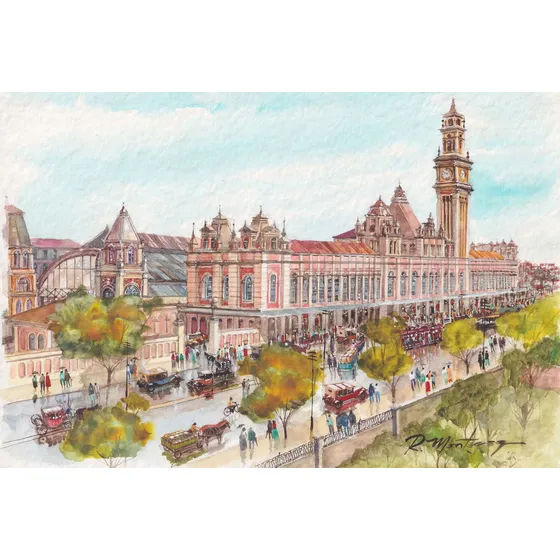 Kit 5 Gravuras De Aquarela De São Paulo 15x10 Sem Paspatur