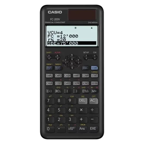Calculadora Casio Fc 200v 2 W Dt 2da Edicion Negra Color Negro