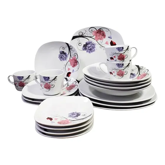 Juego De Vajilla Lotus Cocina 20 Piezas Cerámica Verde