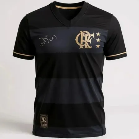 Camisa Flamengo Retrô Volta Zico Edição Limitada Gold