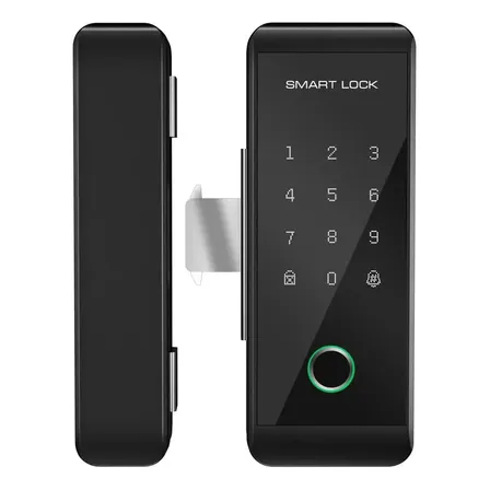 Tensky Fechadura Inteligente Para Porta De Correr, Smart Lock Digital Impressão Para Vidro Para Porta De Vidro Biometria... Preto-n020