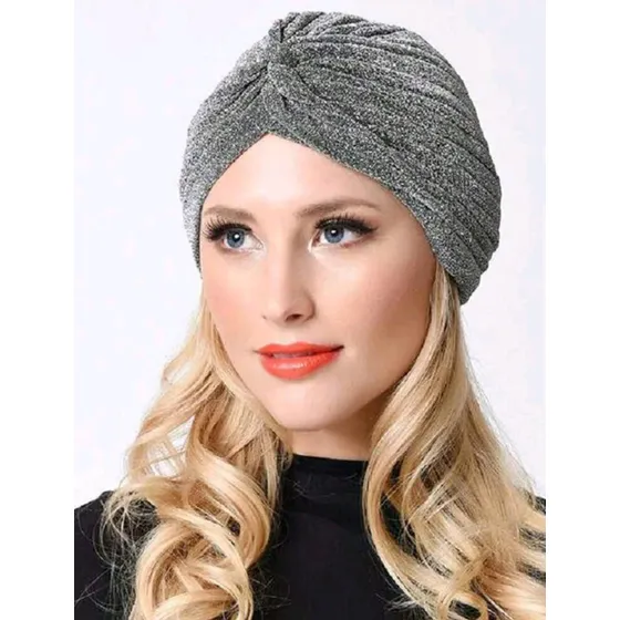 Turbante Ondulado | Gorro Elegante | Tela Con Brillos