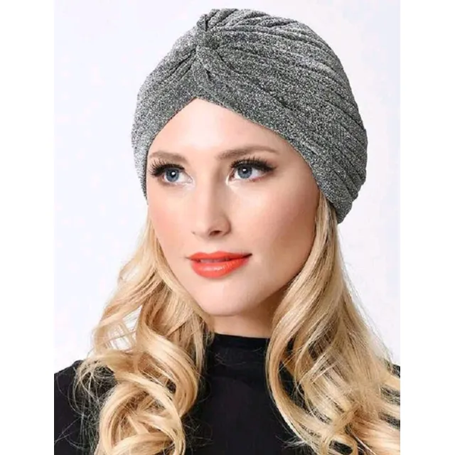 Turbante Ondulado | Gorro Elegante | Tela Con Brillos