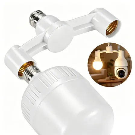 Adaptador Soquete E27 Duplo Bocal Para Lampada Adaptador Lampada Duplo E27 Divisor De Soquete Para 2 Lampadas Bocal E27 Duplo 2 Em 1