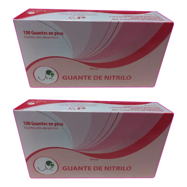 Dos Cajas Guantes Nitrilo Rosa X 100 Und C/u. 200 Guantes