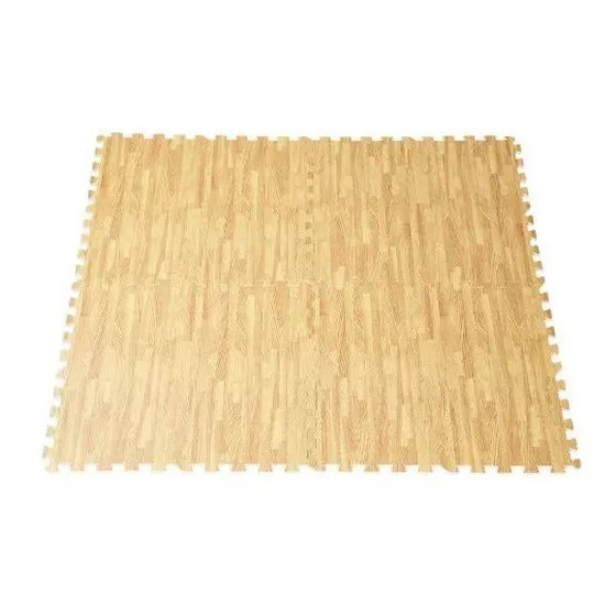Piso Alfombra Goma Eva Tipo Madera,  4 Cuadrados, 60x60cms