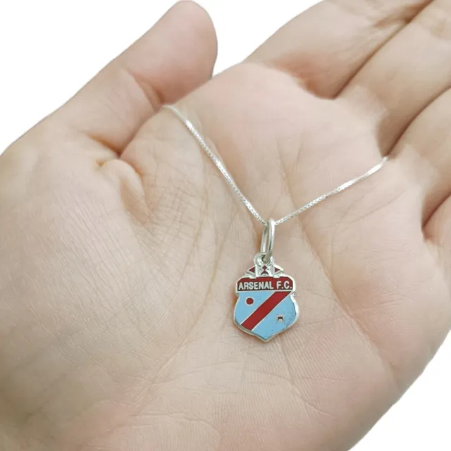 Cadena Veneciana Dije Escudo Arsenal Plata Mediano Futbol 