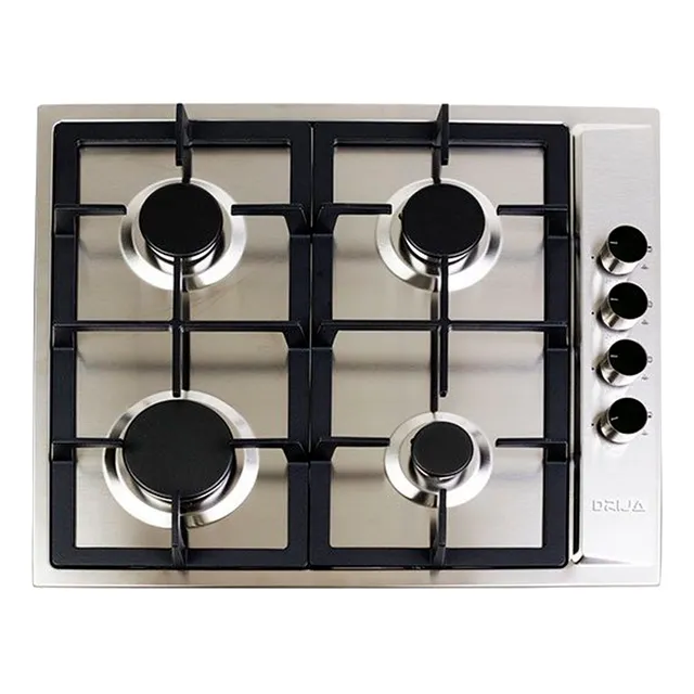 Tope De Cocina A Gas Turín 60 4 Hornillas Acero Drija