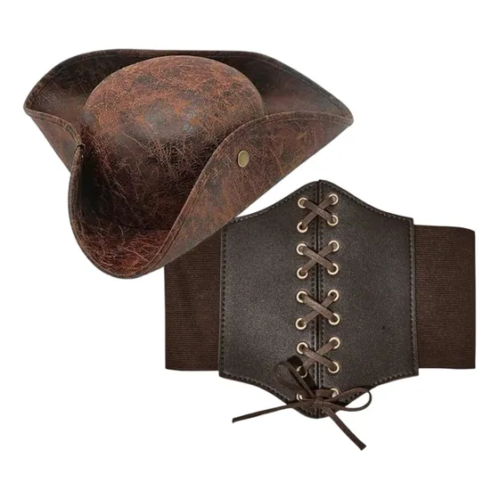 Kit Accesorios Complementarios Disfraz De Pirata Sombrero Y