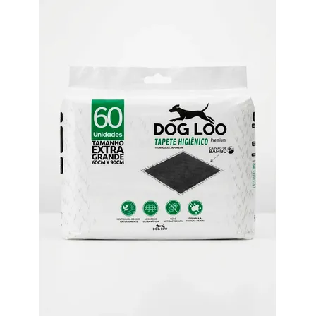 Tapete Higiênico Pet 60x90cm Carvão Ativo 60 Unids 6 Camadas