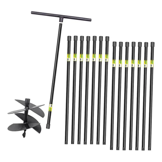 Cavadeira Trado Broca 10-15 20cm 4 Facas 15 Extensores De 1m