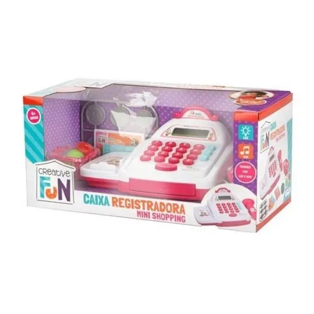 Caixa Registradora Mini Shopping Creative Fun Rosa Br1182 Rosa Multikids Branco/rosa