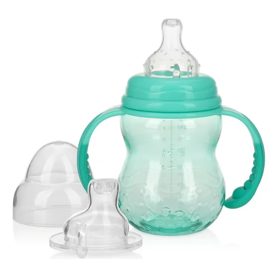 Nuby Tetero Transición Doble Tetina 8oz Antiderrame Import 