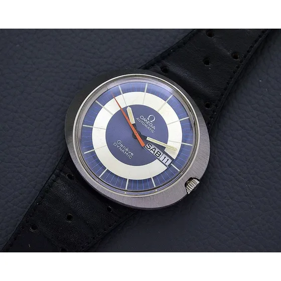 Omega Dynamic Gèneve Vintage Aço Anos 70 Lindo Dial Red Hand