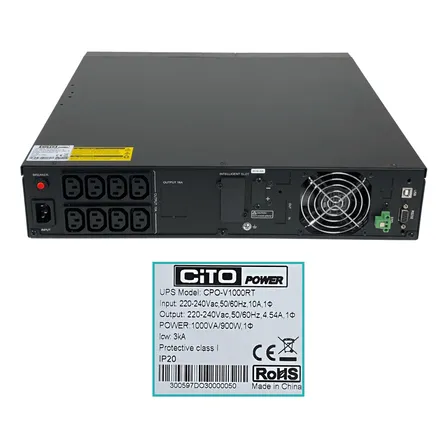 Cito 1kva Req 2-baterias 2x9ah 24vdc 900w Online 0ms Ups 2u
