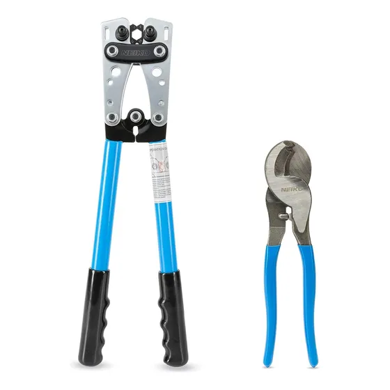 Set Cortador Y Crimpeador Para Cables Bateria 0-10 Awg Neiko