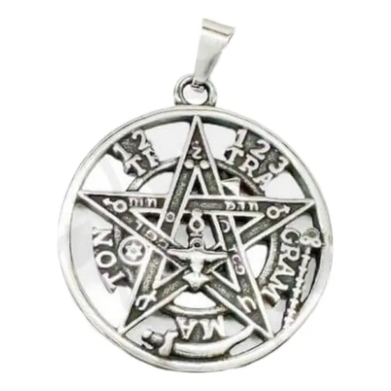 Dije Tetragramaton Acero Quirúrgico Calado 