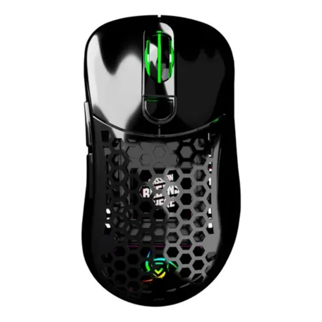 Mouse gamer de juego inalámbrico recargable VSG Aquila Fly negro brillante