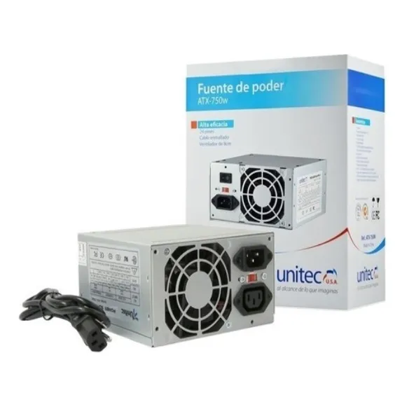 Fuente de poder para PC Unitec ATX-750W 750W gris 110V