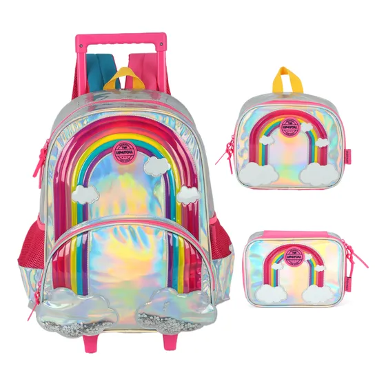 Mochila Rodinha Up4you Lancheira Térmica + Estojo Box 