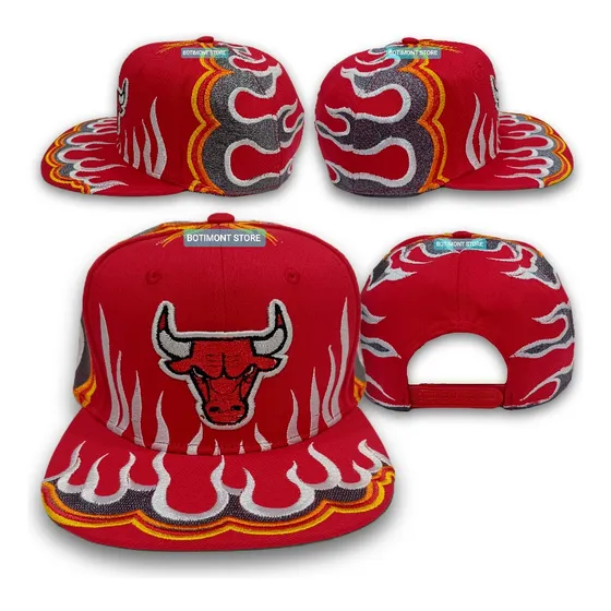 Gorras Bordadas Flamas Estilo Vintage Nba, Nfl, Colección 
