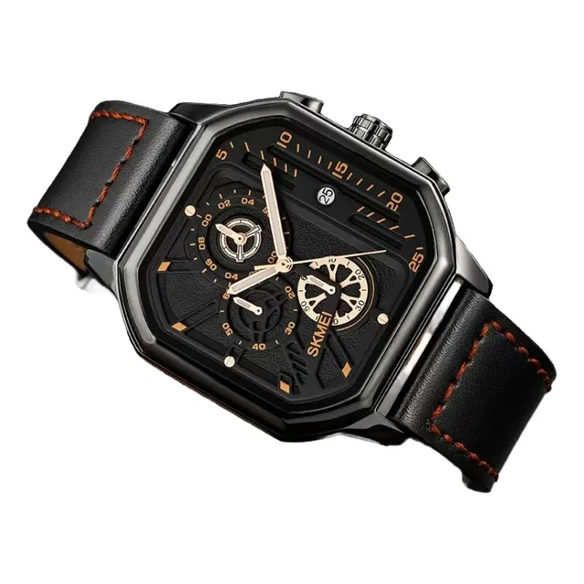 Reloj Casual De Correa De Cuero Para Caballero Skmei 1963