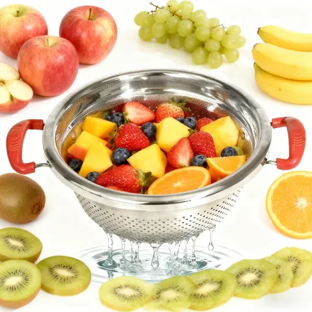 Escorredor De Alimentos Primeware Inox 28cm Lavador De Arroz E Macarrão