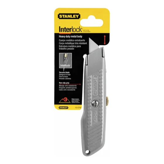 Cutter cuchilla retráctil profesional Stanley 10-079 color metálico - 1 unidad