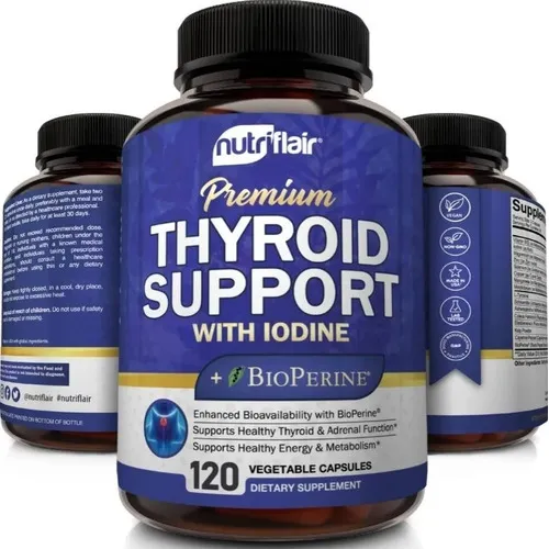 Suplemento Para Tiroides + Yodo Y Bioperina 120cp Nutriflair Sabor Neutro