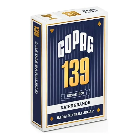 Jogo De Cartas Baralho Copag 139 Naipe Grande Idioma Português - Azul