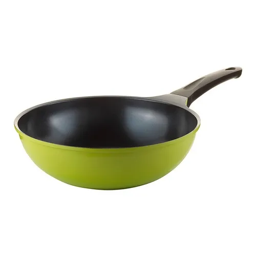 Wok Verde Pistacho 28cm Aluminio Forjado Cerámica Natural Roichen