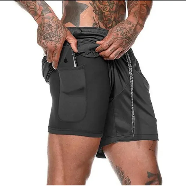 Shorts Doble Deportivo Dry Fit Hombre Adulto