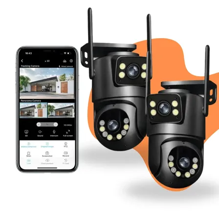 Kit 2 Câmeras de Segurança IP WiFi Interna Externa Full HD 360° Visão Noturna Detecção de Movimento Áudio Bidirecional Monitoramento Residencial