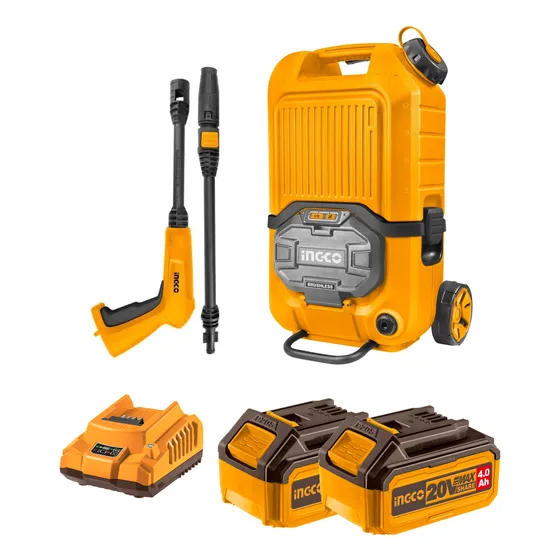 Hidrolavadora Ingco Sin Carbones 40v + 2 Baterías 4.0ah 20v