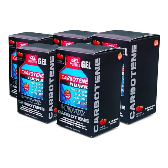 5 Carbotene Gel Pulver Cafeina 50 Geles 40 Gramos Energia Ya