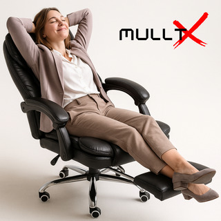 Cadeira De Escritório Presidente Com Apoio Para Os Pés Cor Preto Material Do Estofamento Couro Sintético Mulltx Cor Preto Cadeira De Escritório Presidente Com Apoio Para Os Pés Cor Preto Material Do Estofamento Couro Sintético Mulltx Cor Preto