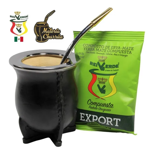 Kit Mate Camionero Mediano Uruguayo + Bombilla + Rei Verde