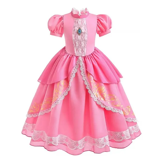 Disfraz Princesa Peach Mario Bros Vestido De Niñas