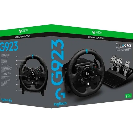 Simulador Logitech G G923 - Volante Y Pedales - Pc Y Xbox Color Negro