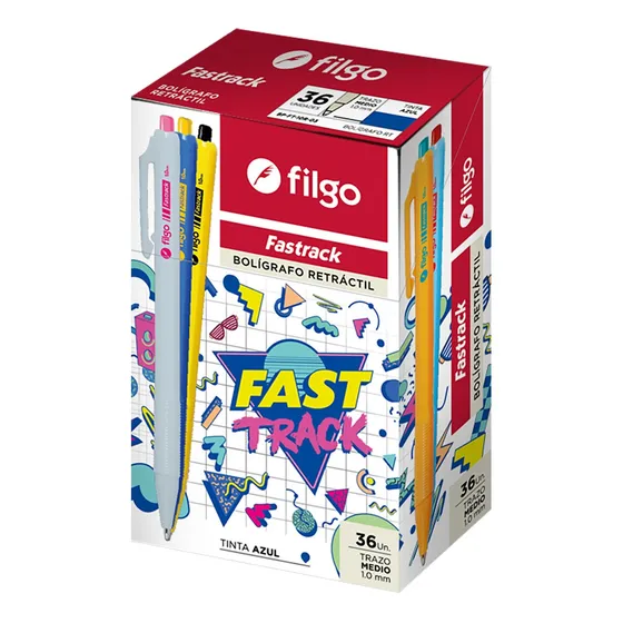 Lápices Retráctil Fastrack 1.0 / Caja 36 Azul 
