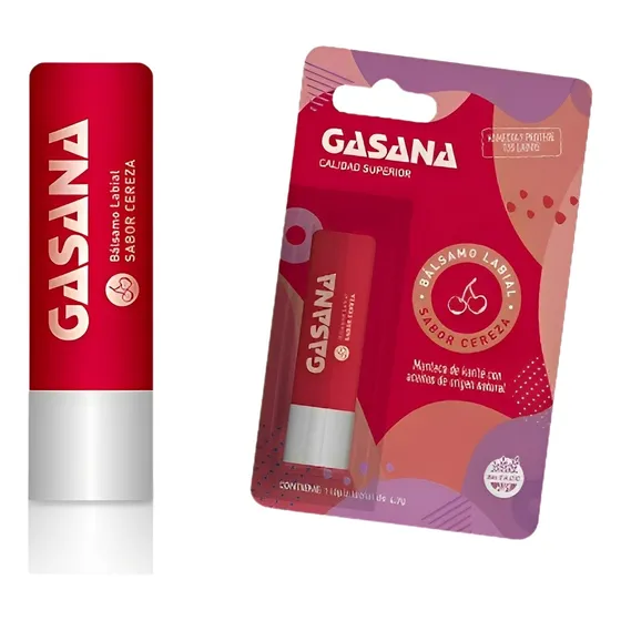 Protector Labial Gasana Sabor Cereza Cherry Con Color X4,7gr
