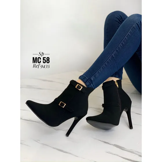 Botín Tacon Media. Bota Elegante Dama. Tacones Altos.