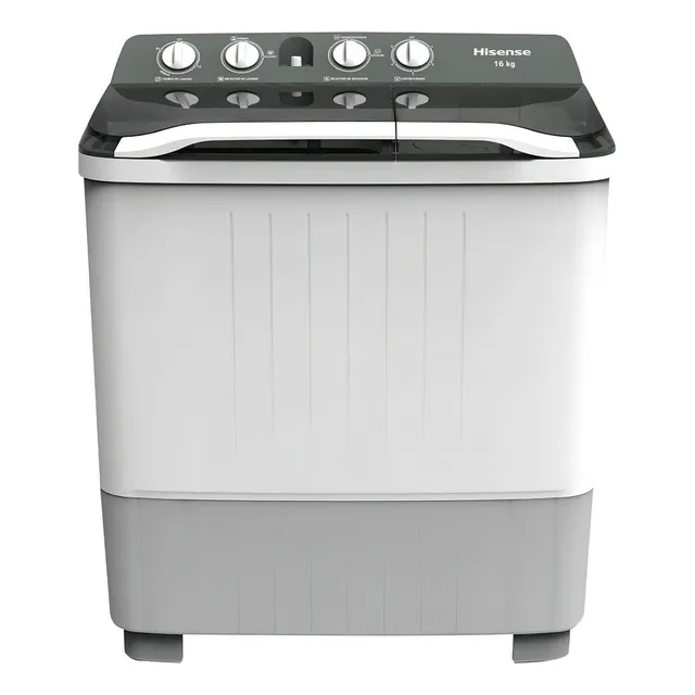 Lavadora semi-automática Hisense hasta 16kg color blanco/gris