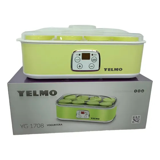 Yogurtera Digital Yelmo Yg-1708 Color Verde 8 Frascos 180ml