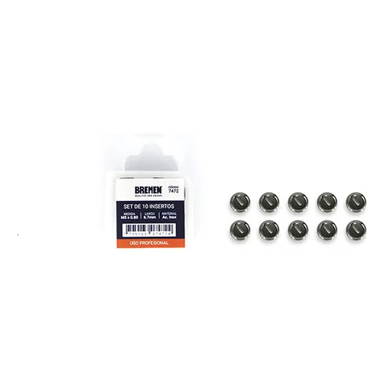 Sets De 10 Insertos M8 X 1.25 Largo 10,8mm Bremen 7474