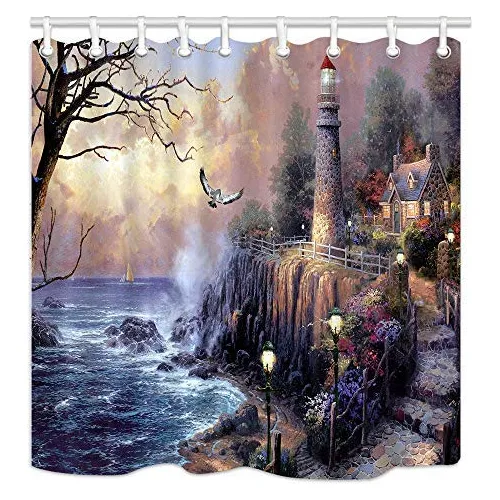 Nymb Lighthouse Cortina Ducha Faro Pintura Ocean Coast Casa