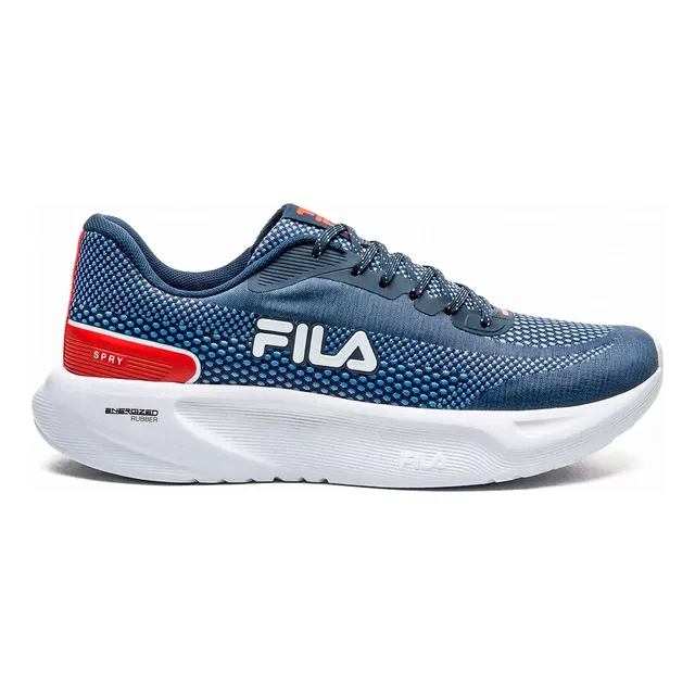 Tênis Fila Masculino Spry Esportivo Treino Corrida Academia Marinho/branco/vermelho Mesh 40