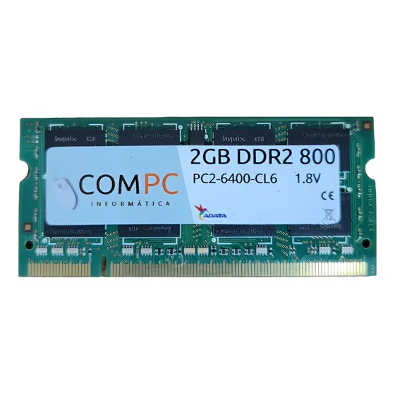 Memoria Notebook Compc Ddr2 800mhz 2gb Nova Oem Super Veloz