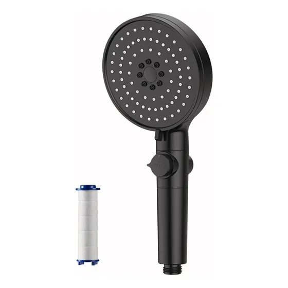 12cm Ducha Cabezal De Regadera Regulable Presión Alta Ducha Color Negro